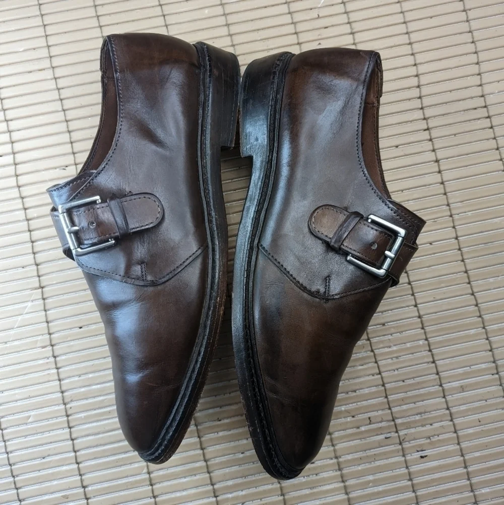 Allen Edmonds Norwich Men’s Single Monk Strap Brown Leather Size 9D. 114.4pm
